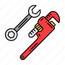 pipe wrench, plumber tool, plumbing, tools, valve opener, valve wrench