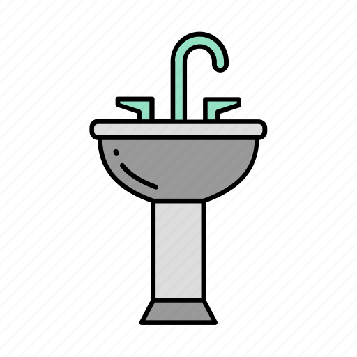 Basin pipeline, sink, wash basin, water basin, water faucet, water pipeline, water tap icon - Download on Iconfinder