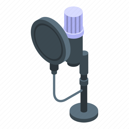 Podcast, studio, microphone, isometric icon - Download on Iconfinder