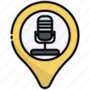 location, podcast, map, audio, communication, broadcasting, microphone