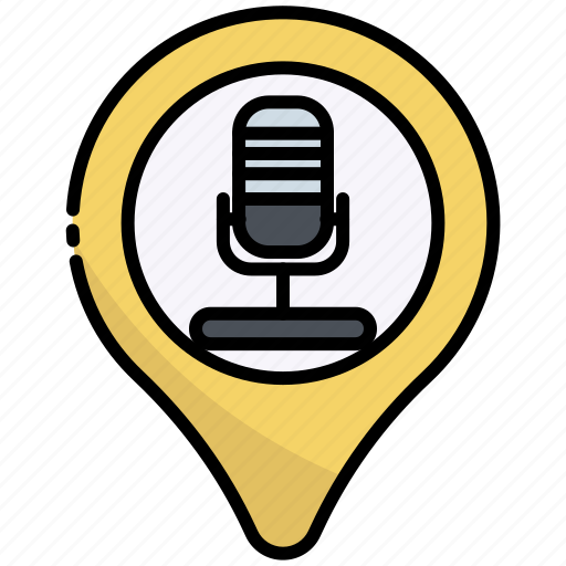 Location, podcast, map, audio, communication, broadcasting, microphone icon - Download on Iconfinder