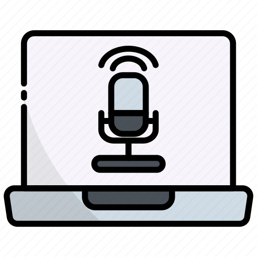Laptop, podcast, computer, audio, mic, microphone icon - Download on Iconfinder