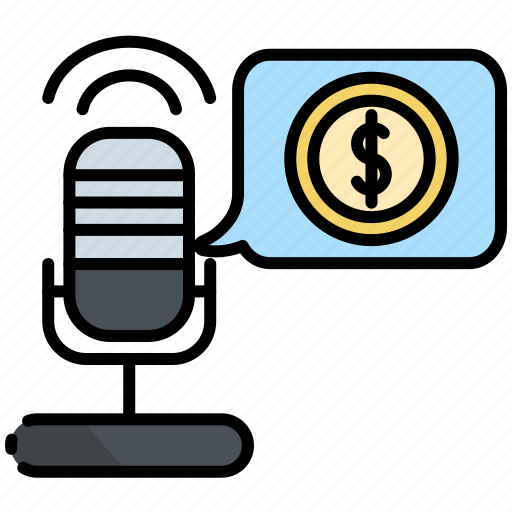 Financial, podcast, money, audio, communication, broadcasting, mic icon - Download on Iconfinder