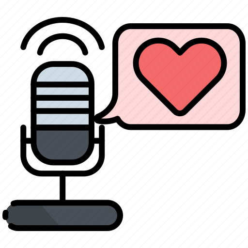 Romance, podcast, microphone, communication, audio, romantic, love icon - Download on Iconfinder