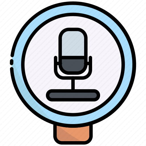 Search, podcast, microphone, magnifier, magnifying, find icon - Download on Iconfinder
