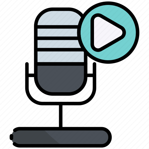 Play, podcast, mic, broadcast, broadcasting, button, microphone icon - Download on Iconfinder