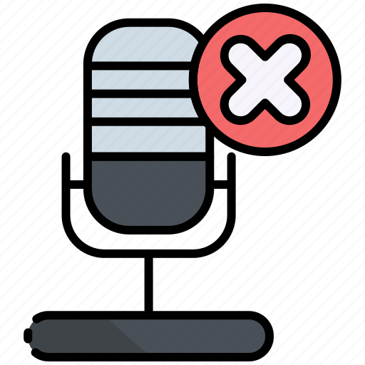 Remove, podcast, microphone, delete, voice, audio, communication icon - Download on Iconfinder