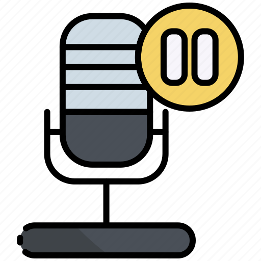 Pause, podcast, broadcasting, button, video, microphone, audio icon - Download on Iconfinder