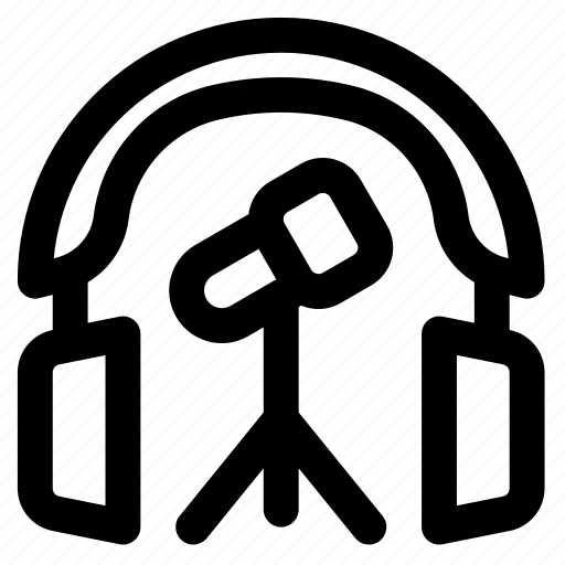 Headphone, and, microphone, podcast, audio, device, music icon - Download on Iconfinder