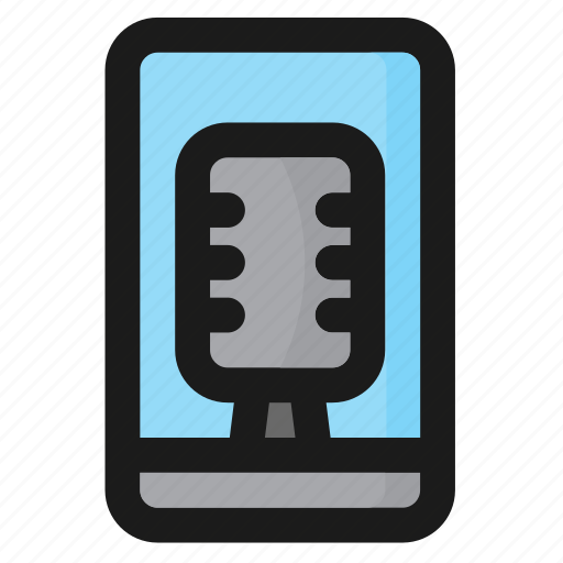 Podcast, smartphone, microphone, device, radio, recorder icon - Download on Iconfinder