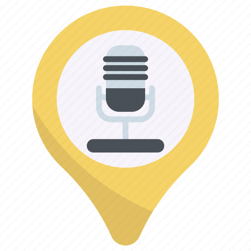 Location, map, communication, broadcasting, audio, microphone, podcast icon - Download on Iconfinder