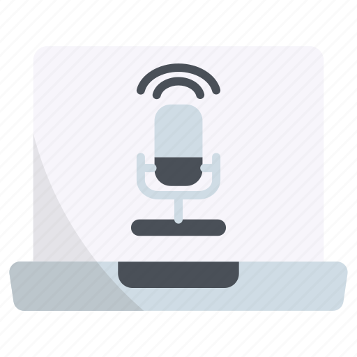 Laptop, computer, mic, audio, microphone, podcast icon - Download on Iconfinder