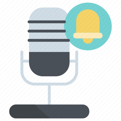 Reminder, alarm, bell, mic, microphone, podcast icon - Download on Iconfinder