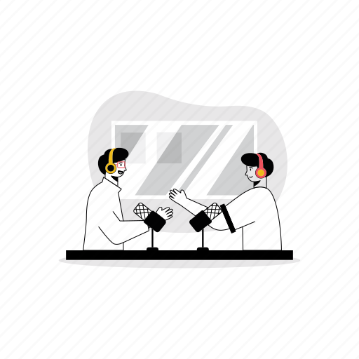Podcast, conversation, interview, talk illustration - Download on Iconfinder