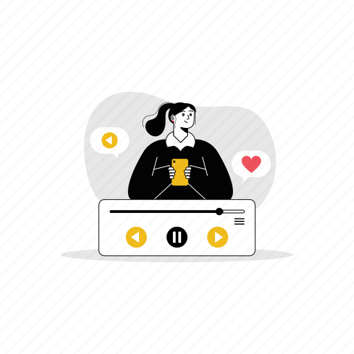 Podcast, music, like, player, play illustration - Download on Iconfinder