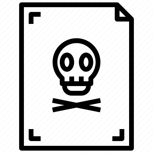 Document, horror, death, skull, text icon - Download on Iconfinder