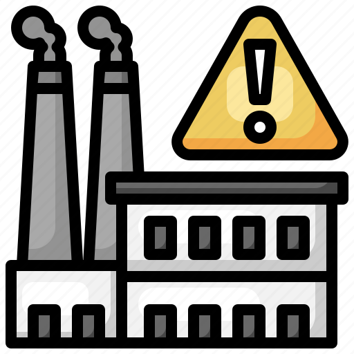 Factory, pollution, contamination, warning, sign, industrial icon - Download on Iconfinder