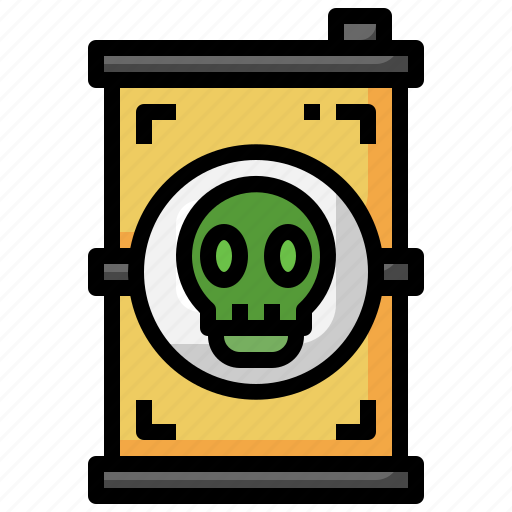 Poison, skull, toxic, waste, barrel, dangerous icon - Download on Iconfinder