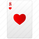 card, eight, poker, red
