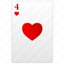 card, four, poker, red