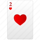 card, poker, red, two