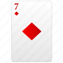 card, poker, red, seven, 7