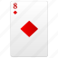 card, eight, play, poker, red 