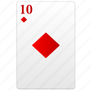 card, play, poker, red, ten, value