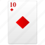card, play, poker, red, ten, value 