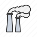 chimney, emissions, industrial pollution, flue gas, factory smoke, power plant, tall stack, energy generation