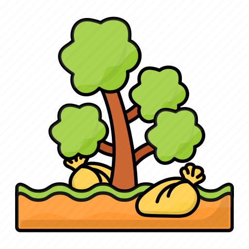 Landfill, soil pollution, land pollution, contaminated land, contaminated soil, tree, garbage icon - Download on Iconfinder