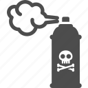 gas, poison, pollution, skull, spray