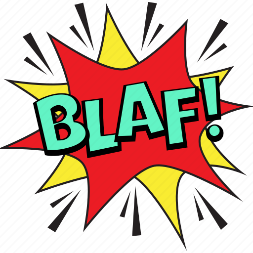 Blaf bubble, blaf comic art, blaf pop art, blaf speech balloon, blaf thought bubble sticker - Download on Iconfinder