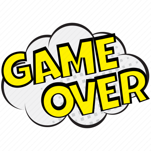 Disappointment sound visual, game over, game over comic bubble, game over speech bubble, hopelessness pop art sticker - Download on Iconfinder
