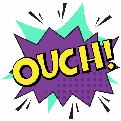 Hurting sound emotion, ouch, ouch comic bubble, ouch message bubble, ouch pop art sticker - Download on Iconfinder
