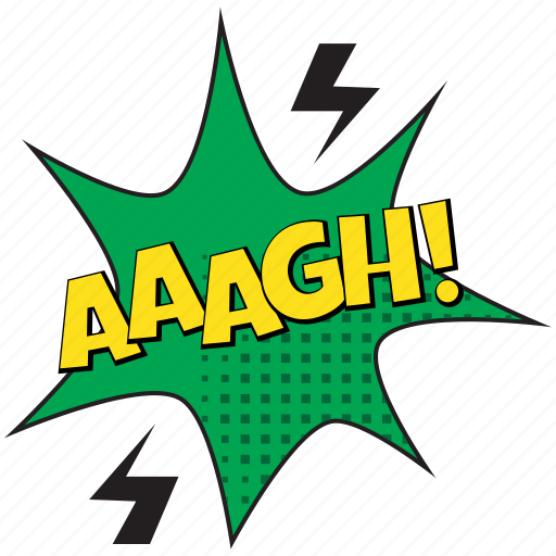 Aaagh, aaagh speech bubble, aagh bubble, aagh comic bubble, sound of pain sticker - Download on Iconfinder