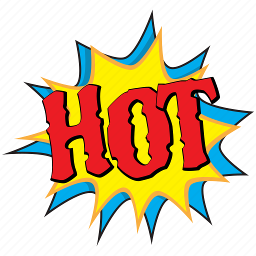 Hot, hot comic bubble, hot peech balloon, hot pop art sticker - Download on Iconfinder