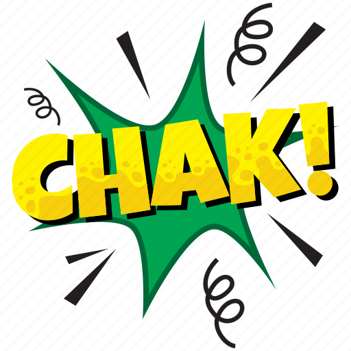 Chak, chak bubble, chak comic bubble, chak pop bubble, chk speech bubble sticker - Download on Iconfinder