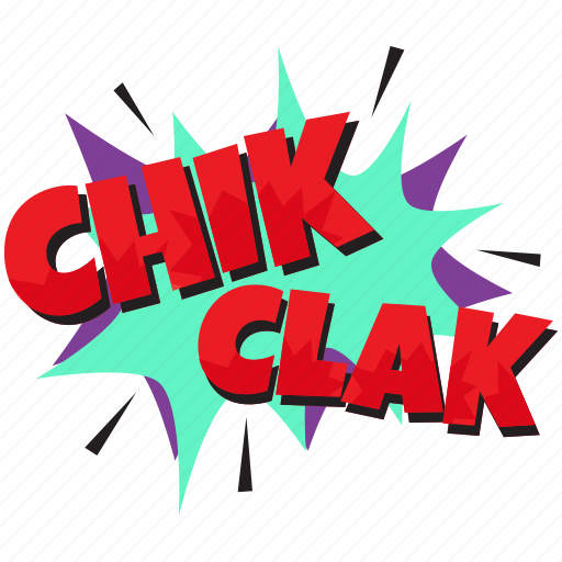 Chick clak comment bubble, chik clak, chik clak comic bubble, chik clak speech bubble, chk clak pop art sticker - Download on Iconfinder