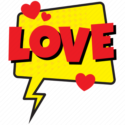 Love, love comic bubble, love comment bubble, love pop art, love speech bubble sticker - Download on Iconfinder