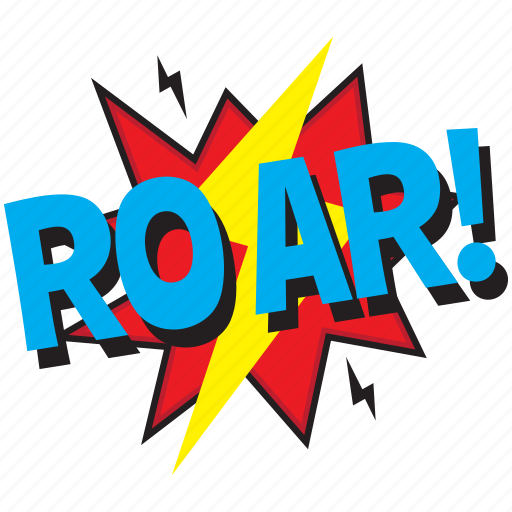 Roar, roar message bubble, roar pop art, roar thought bubble, wild cry comic bubble sticker - Download on Iconfinder