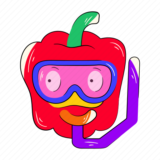 Diving mask, scuba mask, bell pepper, capsicum, snorkelling icon - Download on Iconfinder