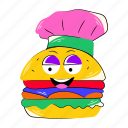 hamburger, cute burger, cheeseburger, beefburger, fast food