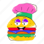 hamburger, cute burger, cheeseburger, beefburger, fast food 