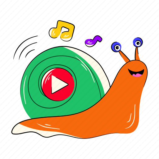 Music player, cute snail, escargot, creepy crawly, slug icon - Download on Iconfinder