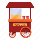 popcorn, cart, vending