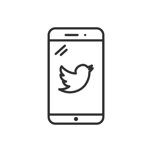 Mobile, phone, social media, twitter, twitter logo icon - Free download
