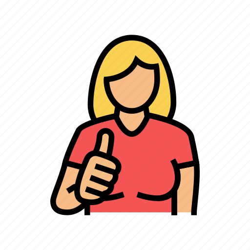 Woman, showing, class, positive, mood, happy icon - Download on Iconfinder