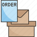 mail, order, purchase, shipment, delivery