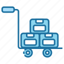 forklift, post, trolley, packages, box